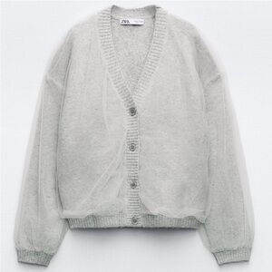 NWT Zara Woman Gray Cardigan